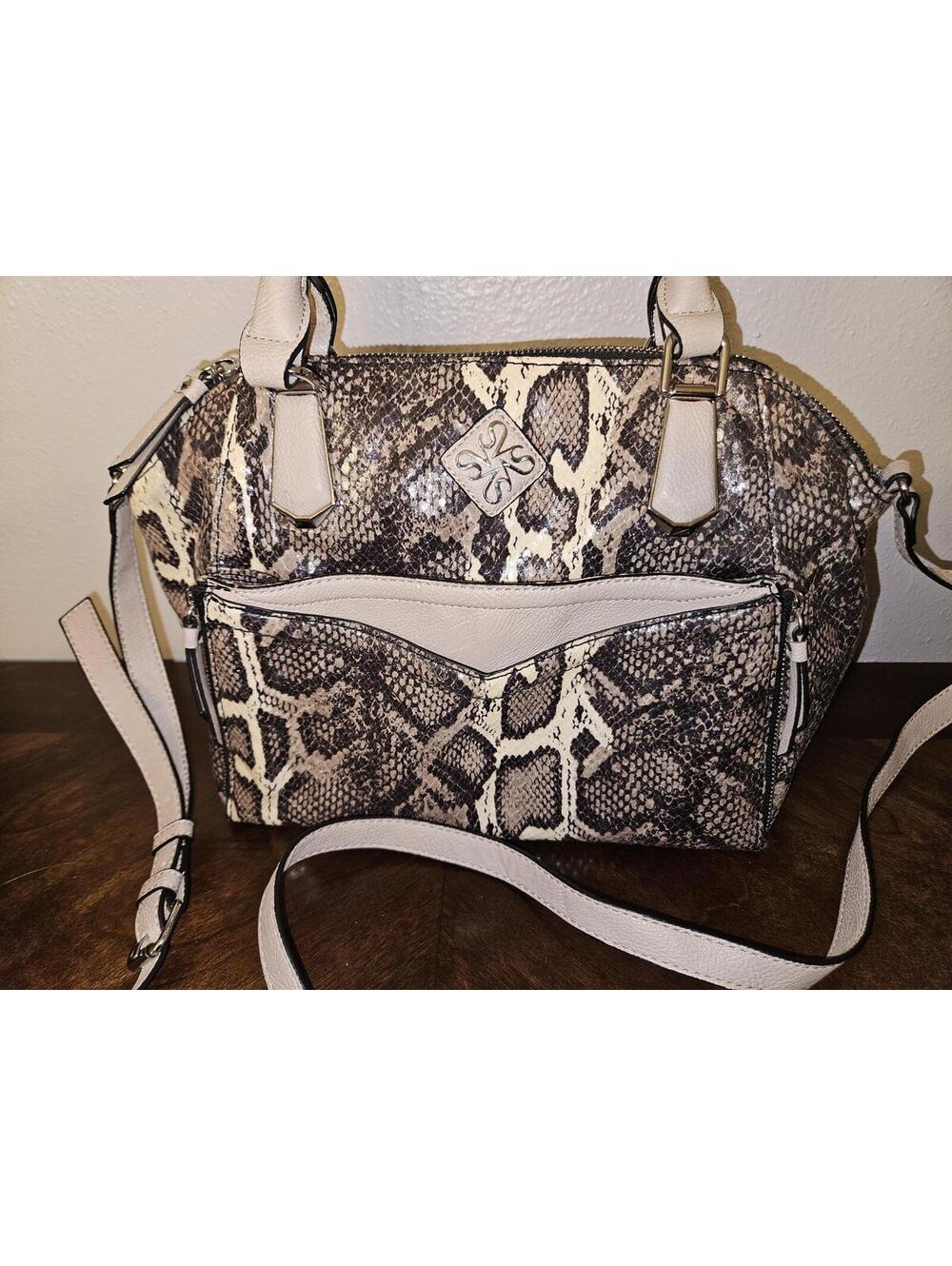 Vera Wang snake skin style satchel - Picture 3 of 9